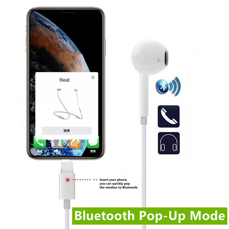 For Apple iPhone 14 Original Earphones 11 12 13 Pro Max Headphones X 8 7 6 6S Plus SE Bluetooth Wired Earbuds Phone Accessories