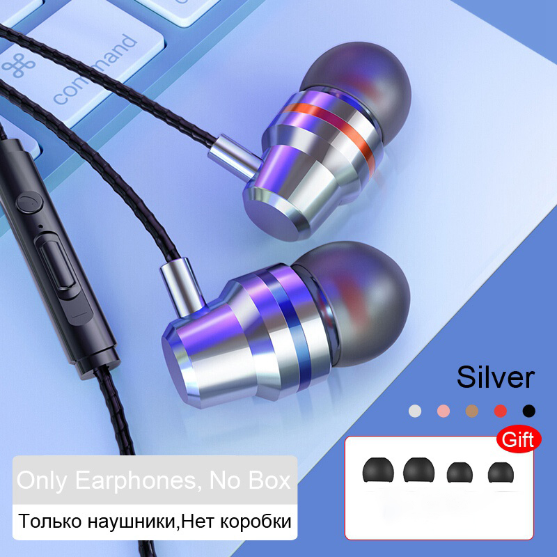 Wired Earphones Earbuds Headphones 3.5mm In Ear Earphone Earpiece With Mic Stereo Headset For Samsung S6 Xiaomi Phone Computer