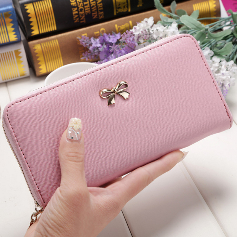 Female Wallets Phone Clutch Bag Purses Bow-Knot Long Wallets For Girl Ladies Money Coin Pocket Card Holder Women's Wallets