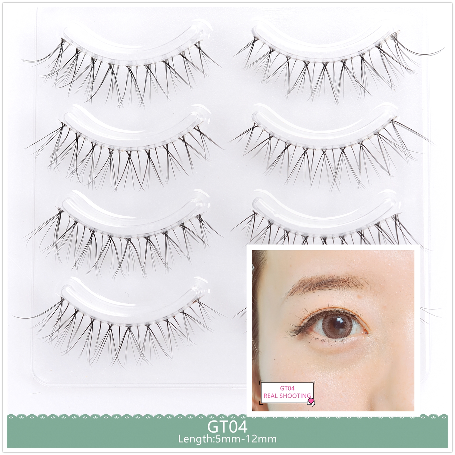 4pairs Natural False Eyelashes Thin Band Hand Made Short Lighter Eyelash Cosplay Korean Fashion Wispy Extension Makeup Tools