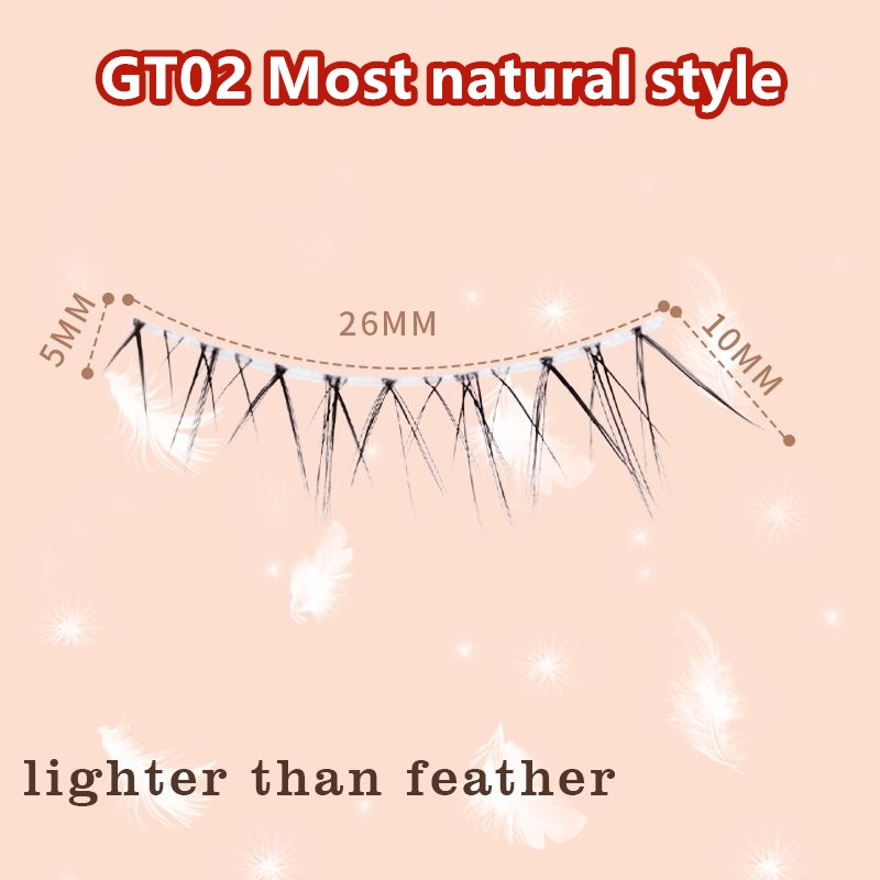 4pairs Natural False Eyelashes Thin Band Hand Made Short Lighter Eyelash Cosplay Korean Fashion Wispy Extension Makeup Tools