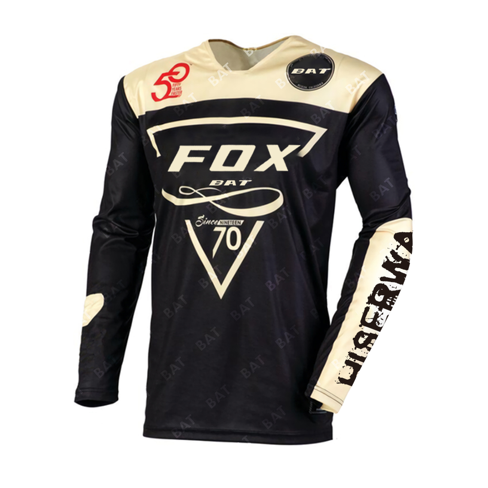 Men's Long sleeve motocross Cycling Jersey BAT Fox Downhill Mountain Bike MTB Shirts Offroad DH Motorcycle Motocross Clothing
