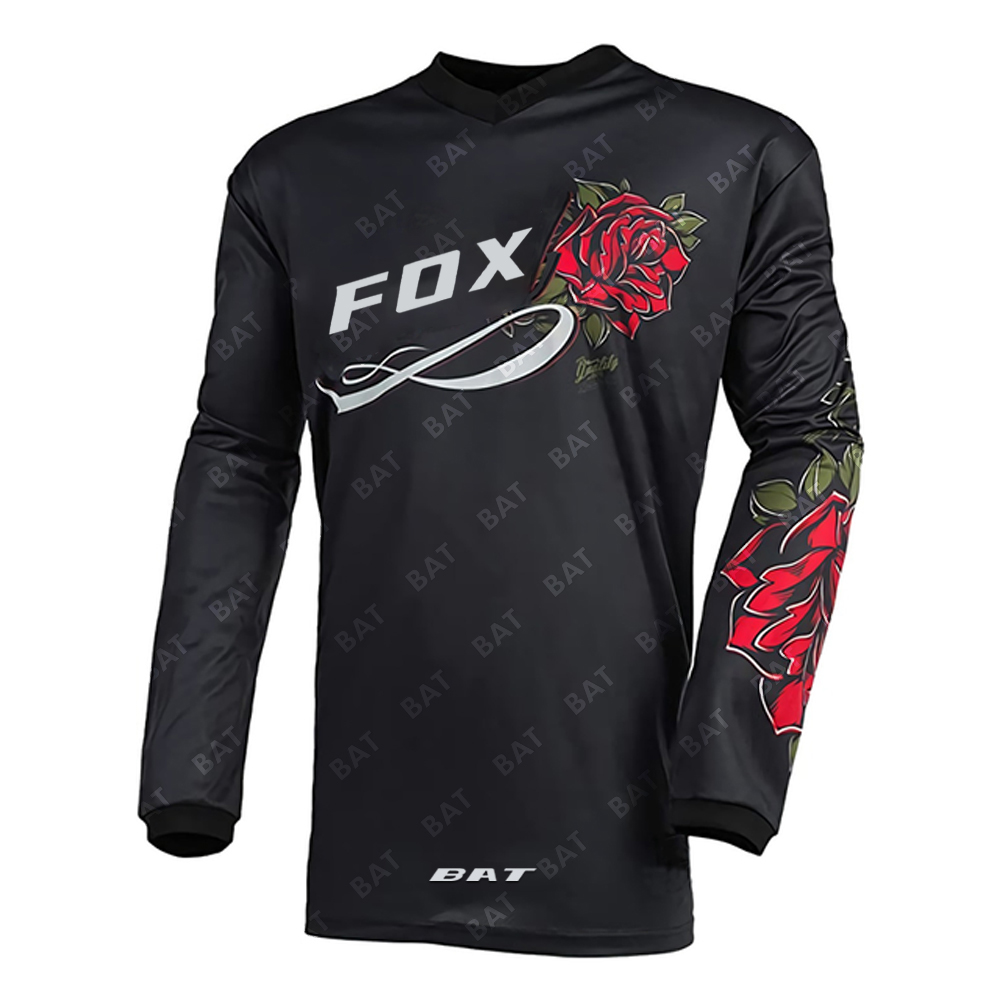 Men's Long sleeve motocross Cycling Jersey BAT Fox Downhill Mountain Bike MTB Shirts Offroad DH Motorcycle Motocross Clothing