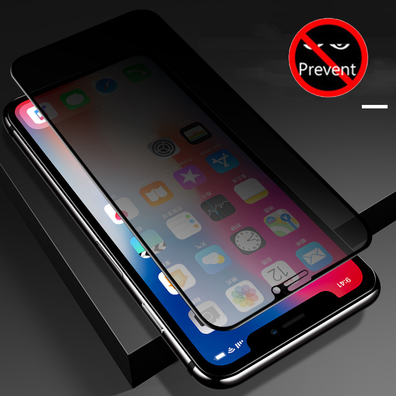 Black Privacy Screen For iPhone 11 12 13 14 Pro XR X XS Max Protective Glass For iPhone 12 Pro Max Mini 7 8 6 6S Anti-Spy Glass