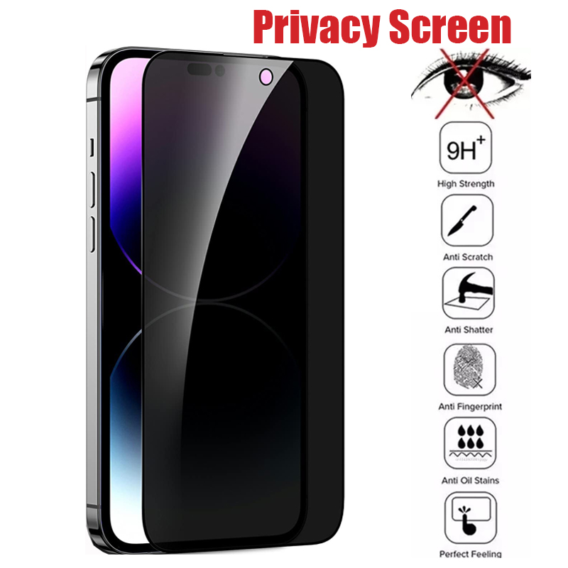 Black Privacy Screen For iPhone 11 12 13 14 Pro XR X XS Max Protective Glass For iPhone 12 Pro Max Mini 7 8 6 6S Anti-Spy Glass