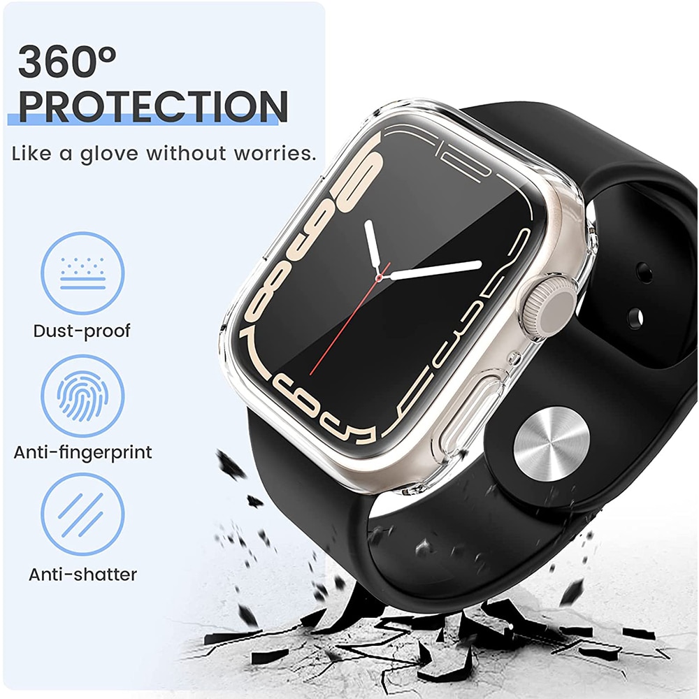 Screen Protector For Apple Watch Case 45mm 41mm 44MM 40MM 42mm 38MM Full TPU bumper Cover accessories iwatch series 8 7 SE 6 5 3
