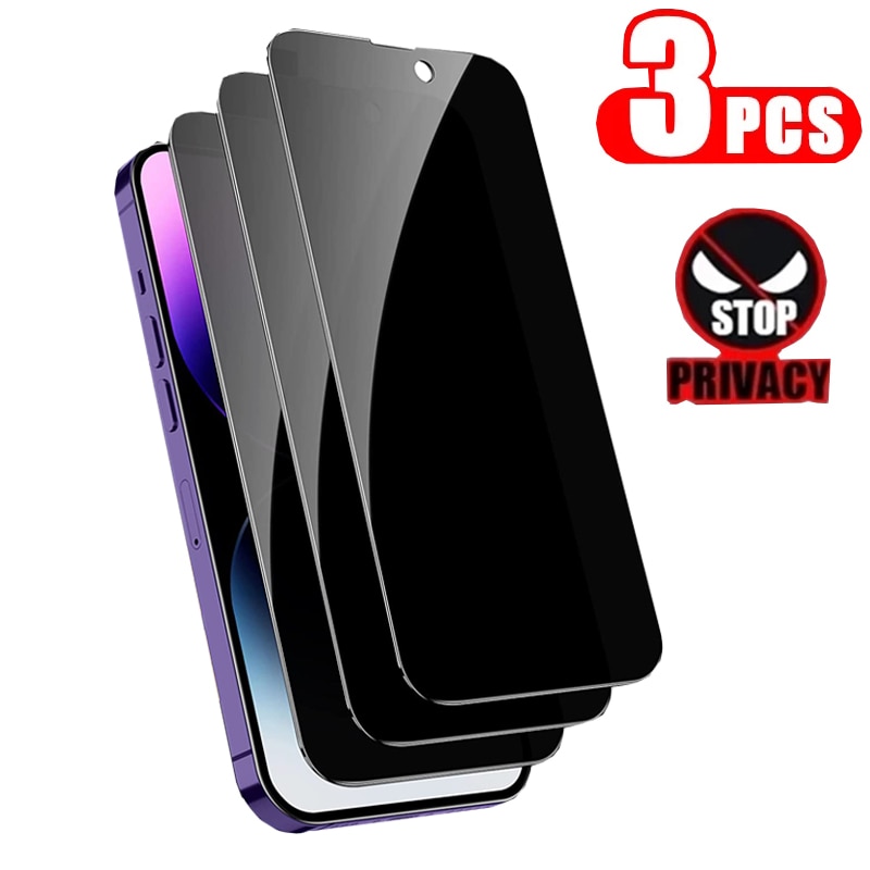 3PCS Privacy Screen Protector For iPhone 14 13 12 PRO MAX Full Cover Anti-Spy Glass For iPhone 11 Pro XS MAX XR 7 8 Plus Private