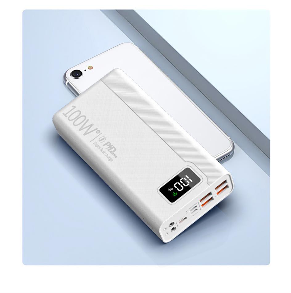 New 100W Super Fast Charging Power Bank 100000mAh 4 USB powerbank for 14 powerbank Portable External Battery Charger