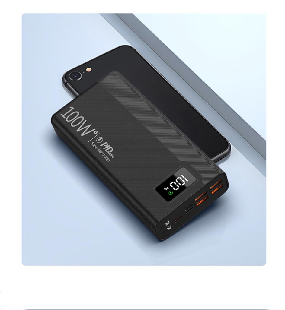 New 100W Super Fast Charging Power Bank 100000mAh 4 USB powerbank for 14 powerbank Portable External Battery Charger