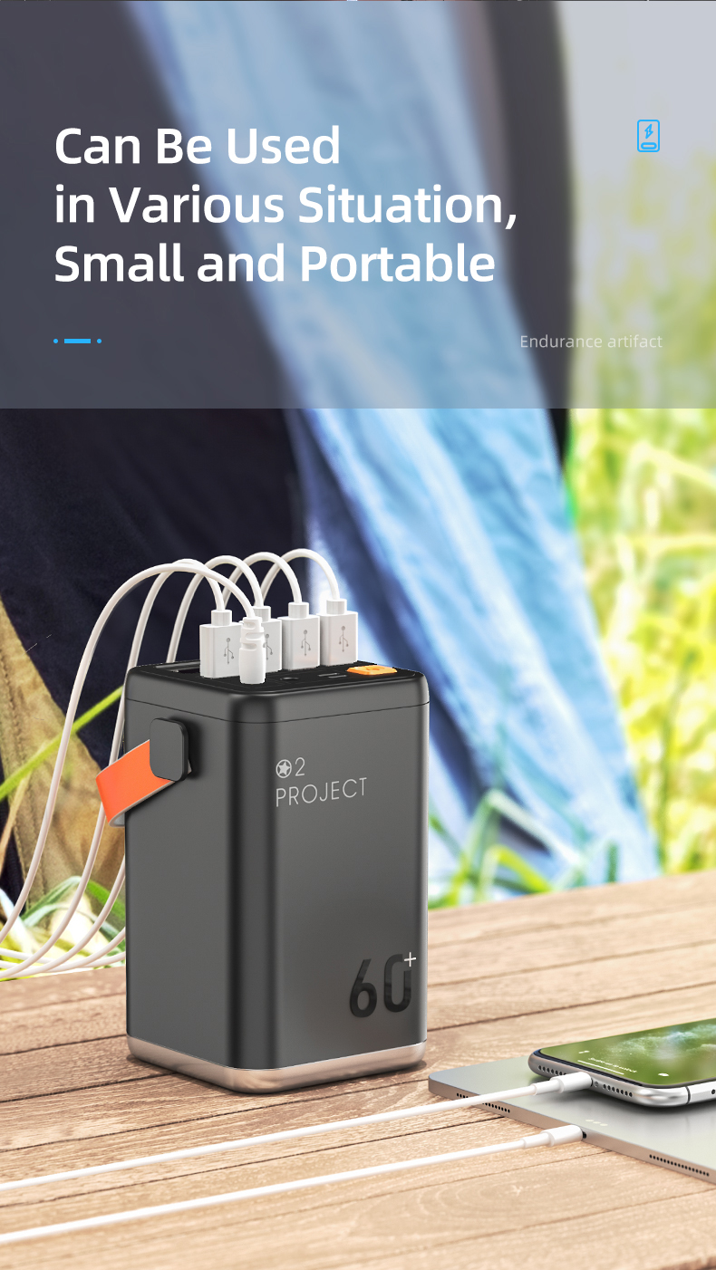 New High Capacity Power Bank 60000mAh 36W Fast Charging External Battery For Portable Outdoor Powerbank For Poverbank