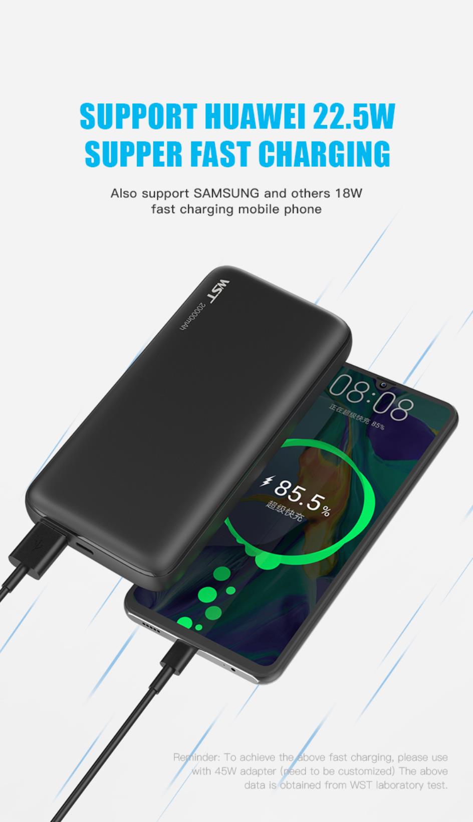 New 20000mAh PD 60W Fast Charging Power Bank Type C Two Way Quick Charge Portable Powerbank for Laptop Mobile Phone