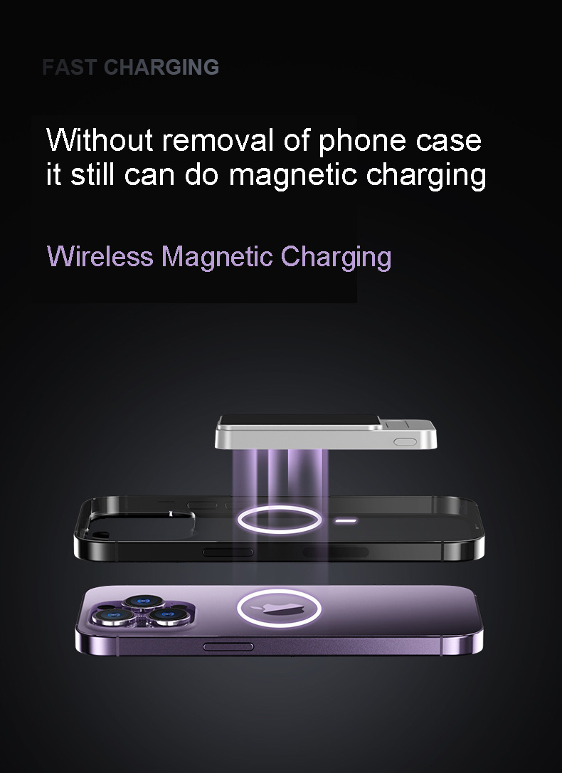 Mini Portable Wireless Mag-Safe Charger, 10000mAh Power Bank with 22.5W Super Fast Charging, Portable Magnetic Charger