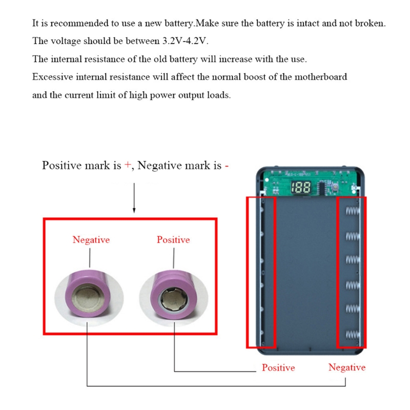 Multifunctional Power Bank Shell Charger Box 6 Slot Batteries Container DIY Case