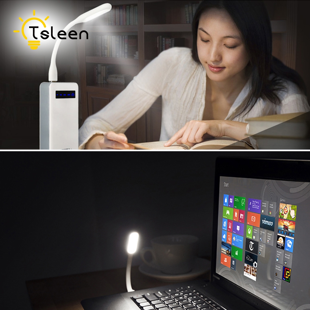 TSLEEN Flexible Neck 4PCS DC 5V Mini USB LED Light Notebook For Power Bank Flashlight HUB Car Charger Reading PC Laptop Computer