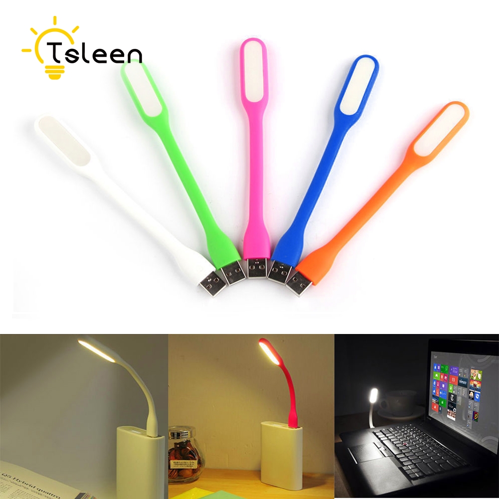 TSLEEN Flexible Neck 4PCS DC 5V Mini USB LED Light Notebook For Power Bank Flashlight HUB Car Charger Reading PC Laptop Computer