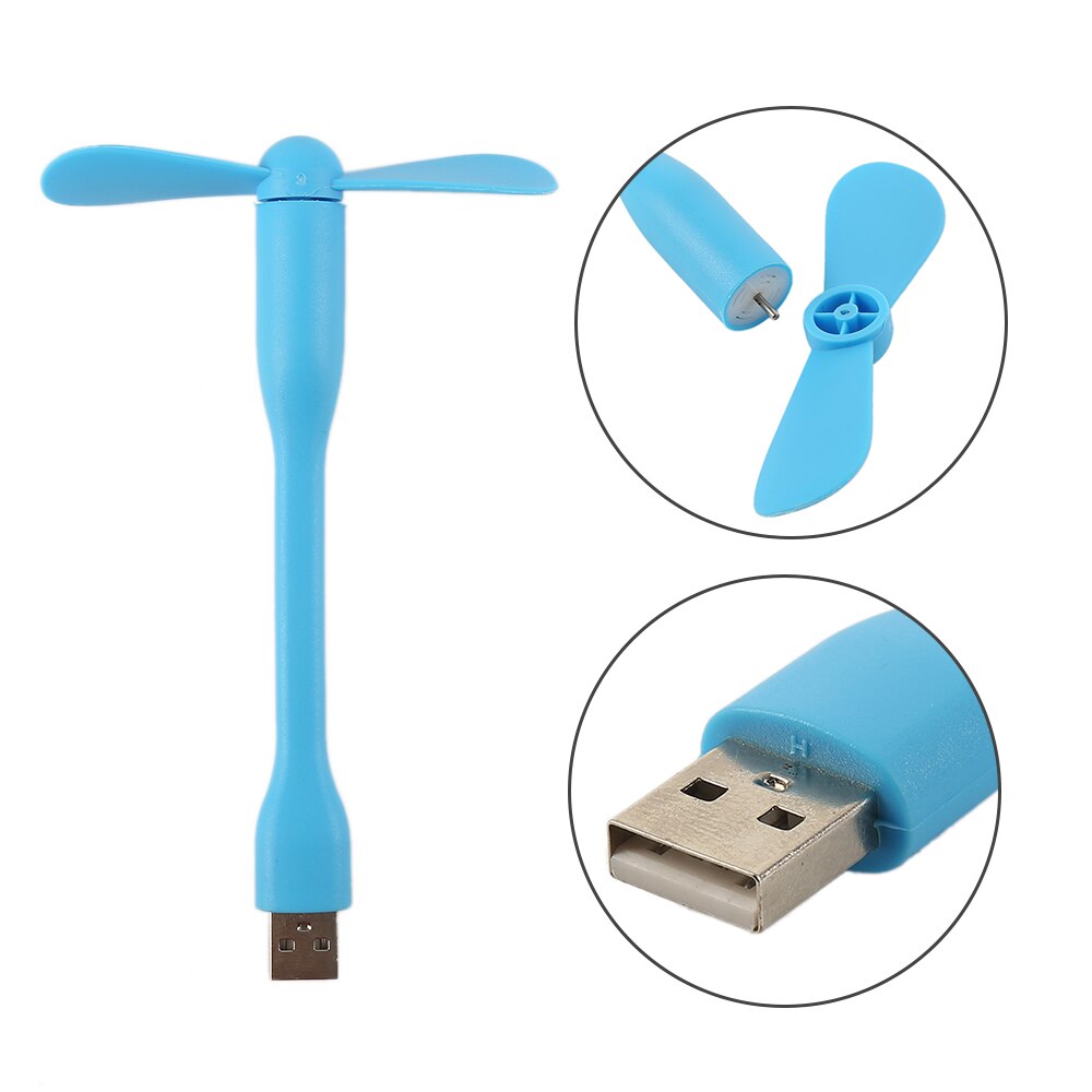 Mini USB Fan Flexible Bendable Fan For Power Bank Laptop PC AC Charger Portable Hand Fan For Computer Summer Gadget