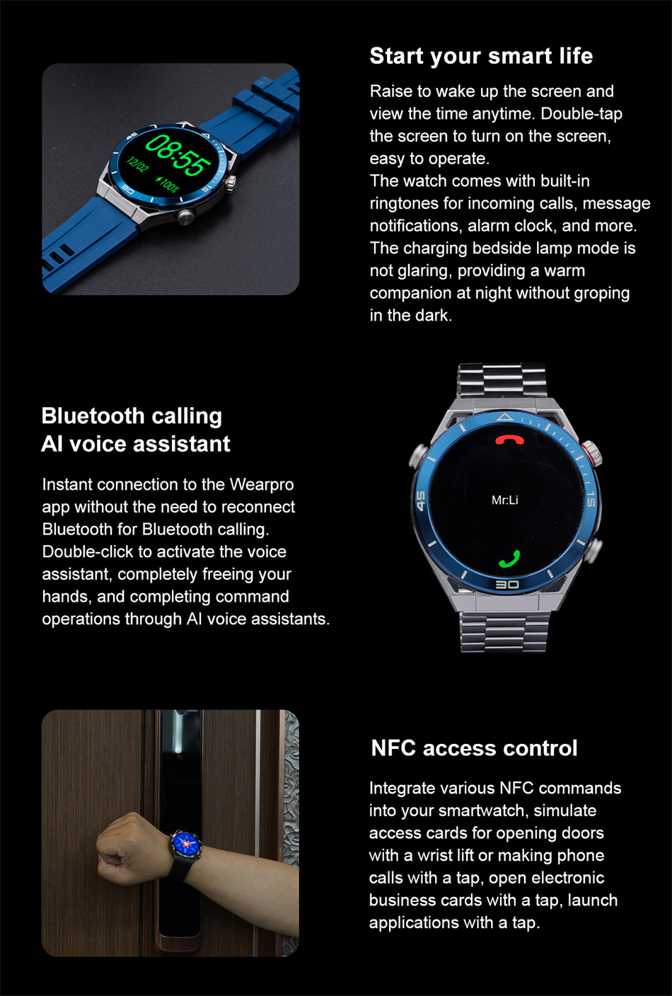 2023 New NFC ECG+PPG Bluetooth Call Smartwatch GPS Tracker Motion Bracelet Fitness For Huawei Watches Ultimate Smart Watch Men