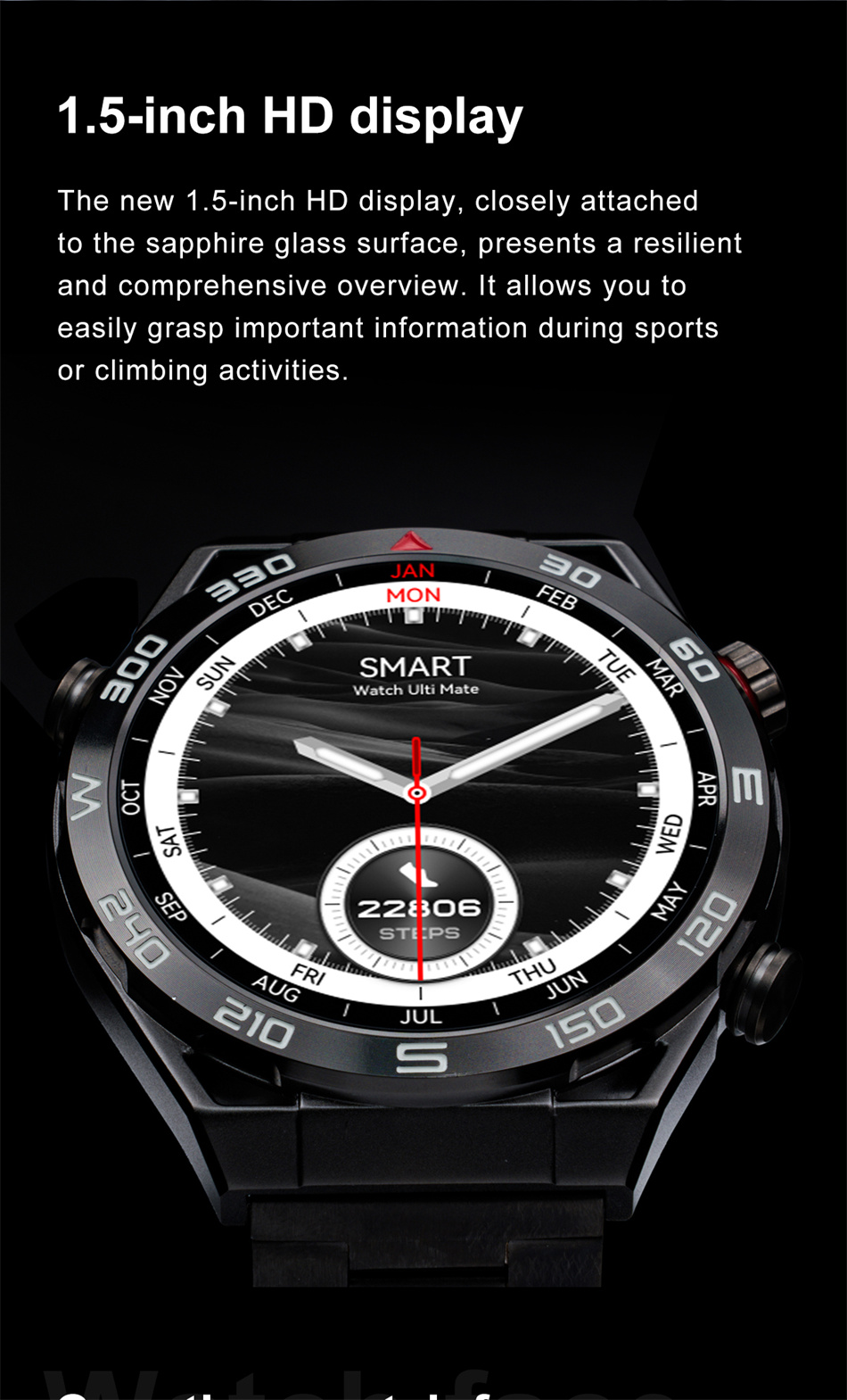 2023 New NFC ECG+PPG Bluetooth Call Smartwatch GPS Tracker Motion Bracelet Fitness For Huawei Watches Ultimate Smart Watch Men