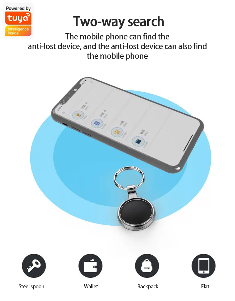 Tuya Bluetooth GPS Tracker Smart Tag For Pets Key Child Bag Wallet Anti-lost Mini SmartTag Alarm For Phone Finder GPS Locator