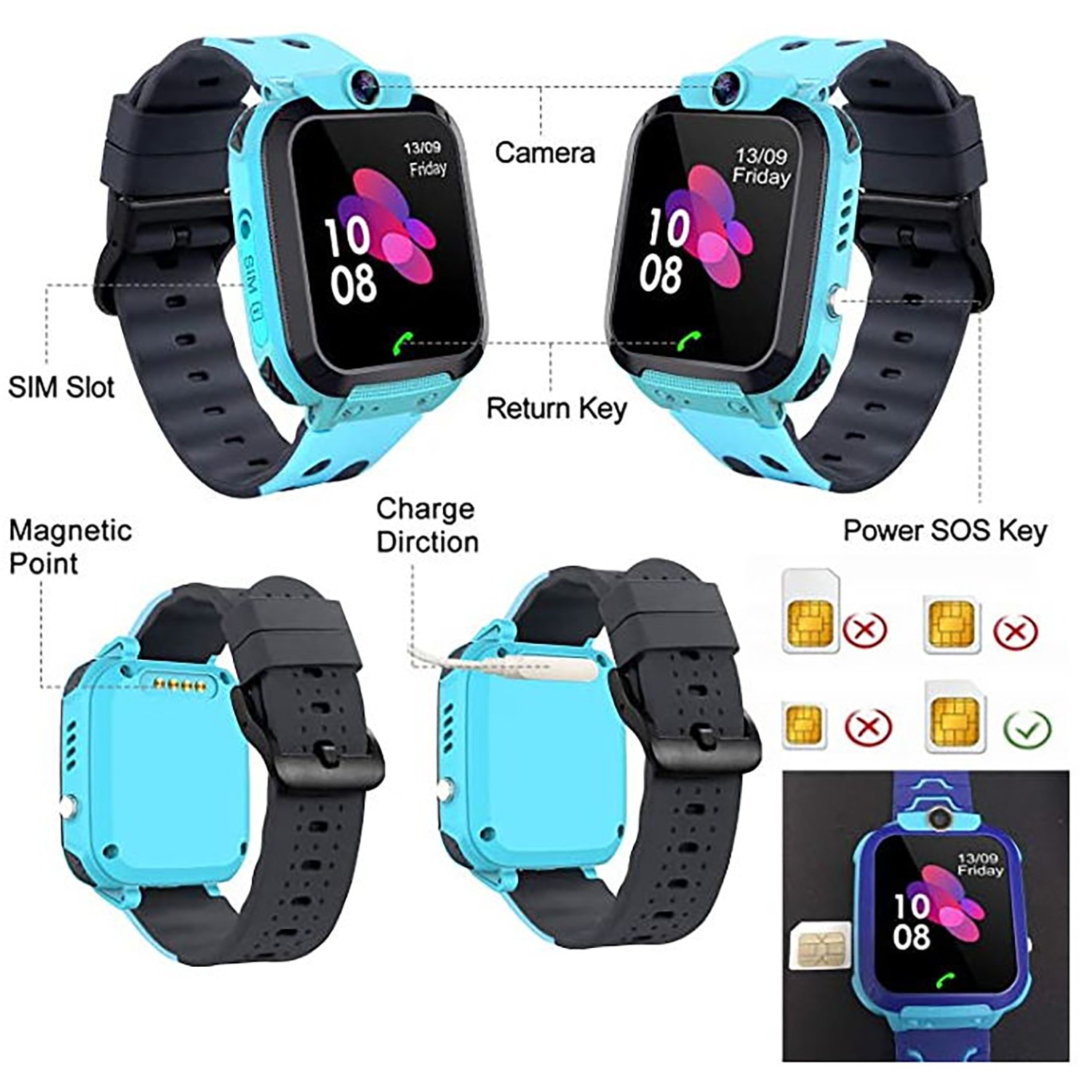 Kids Smart Watch Waterproof Smart bracelet Touch Screen SOS Phone Call Device Location Tracker Anti-Lost Child SmartWatch Q16