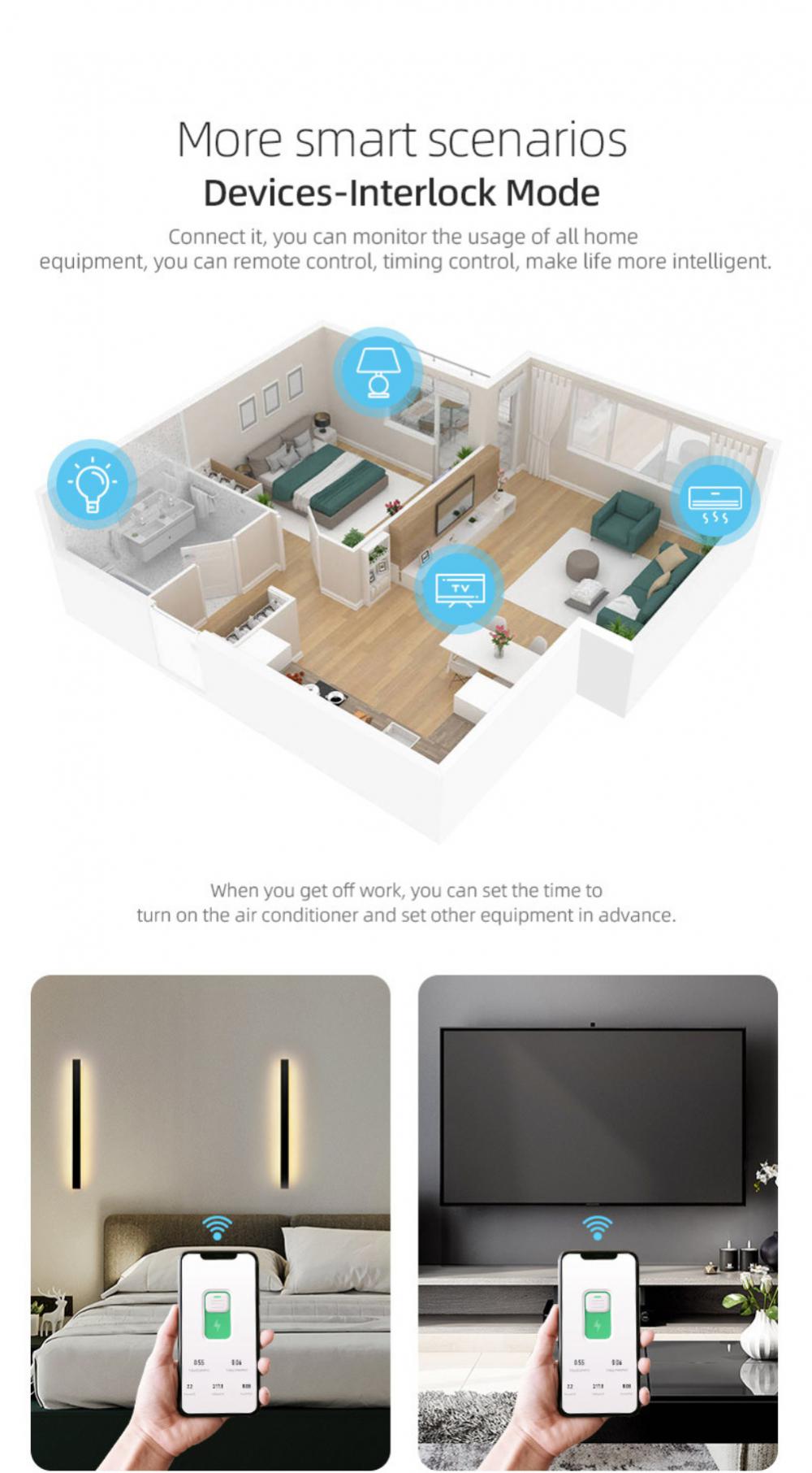 Tuya ZigBee Smart Switch Circuit Breaker With Metering 1P 63A DIN Rail For Home Smart Home Smart Life/Tuya Smart App Control