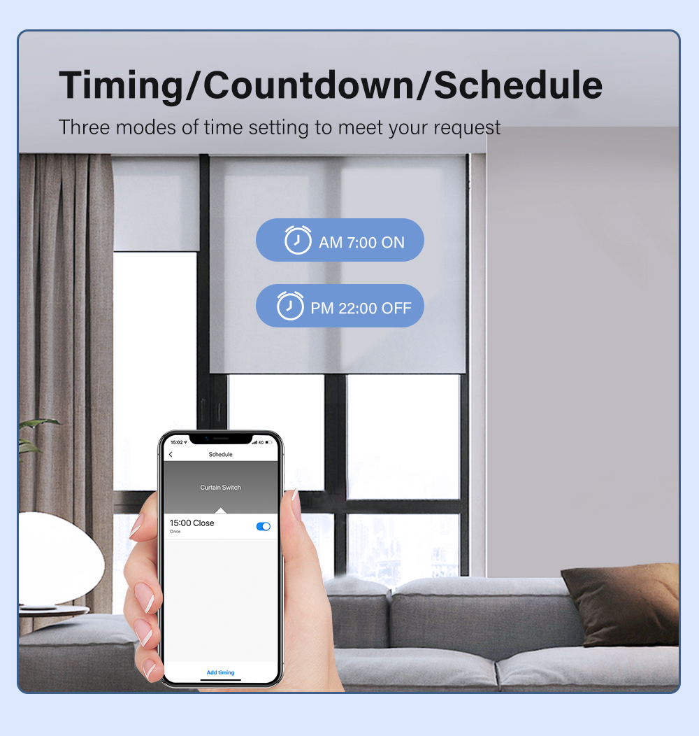 WiFi Smart Curtain Switch, For Roller Shutter Blind Motor Rolling Shutter Doors, Tuya Smart Life APP, Alice Alexa Google Home