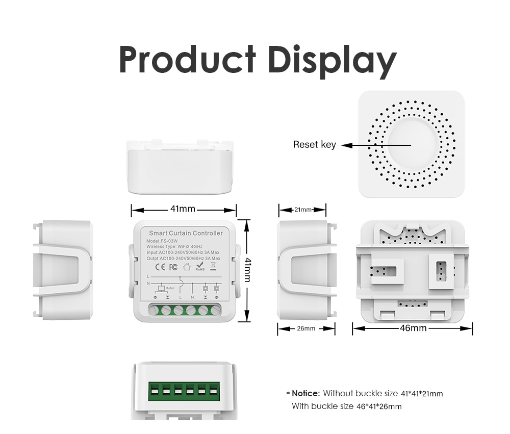 WiFi Smart Curtain Switch, For Roller Shutter Blind Motor Rolling Shutter Doors, Tuya Smart Life APP, Alice Alexa Google Home