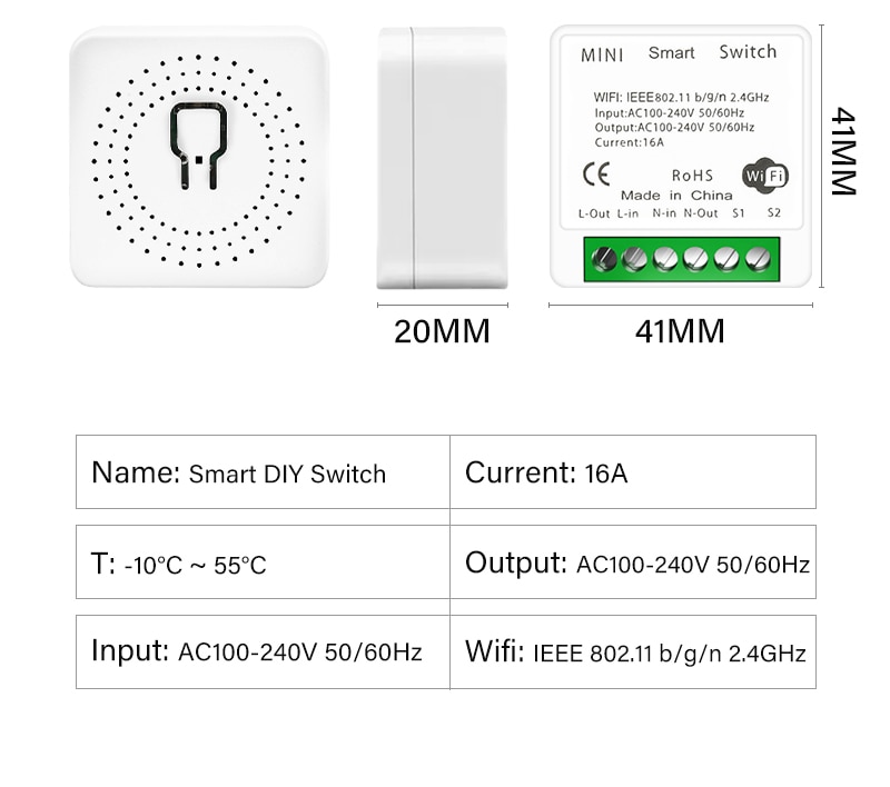 Aubess Tuya WiFi Bluetooth Dual-Mode Smart On-off Device Concealed Smart Switch Support Single And Dual Control DIY Light Switch