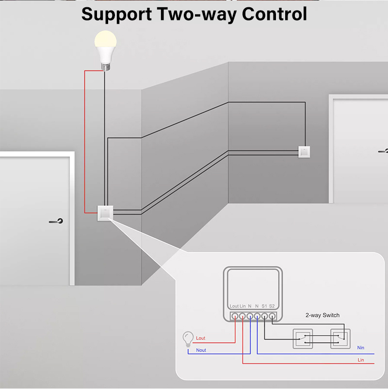 Aubess Tuya WiFi Bluetooth Dual-Mode Smart On-off Device Concealed Smart Switch Support Single And Dual Control DIY Light Switch