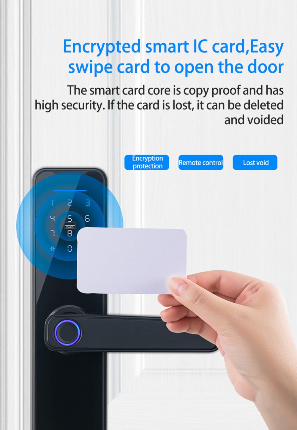 Smart fingerprint door lock home entrance door hotel apartment wifi password lock tuya App Remote Unlocking smart home