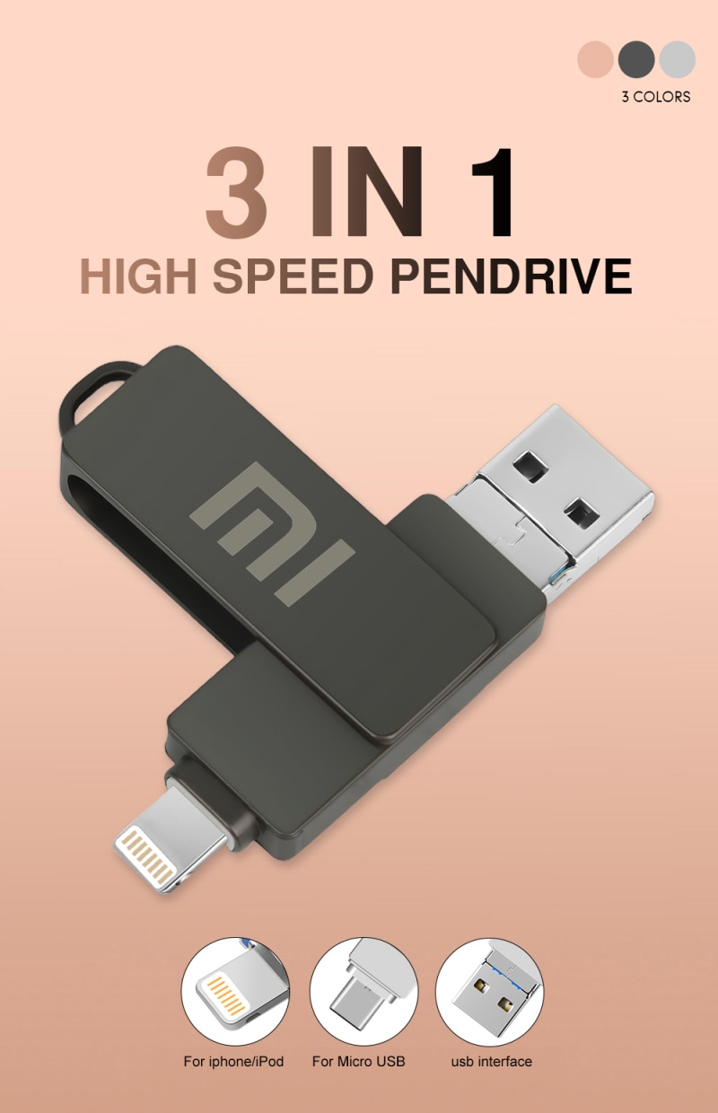 XIAOMI Portable Type-C 2TB High Speed USB Flash Drive 128GB OTG Pen Drive Usb Stick Pendrive Flash Disk For Android PC/Car/TV