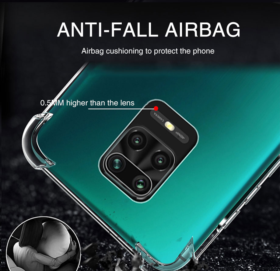 Shockproof Silicone Case On For Xiaomi Redmi Note 9 8 7 6 Pro Max 8A 9S Transparent Case For Xiaomi 8 9 Lite CC9 Pro mi 9t Cover