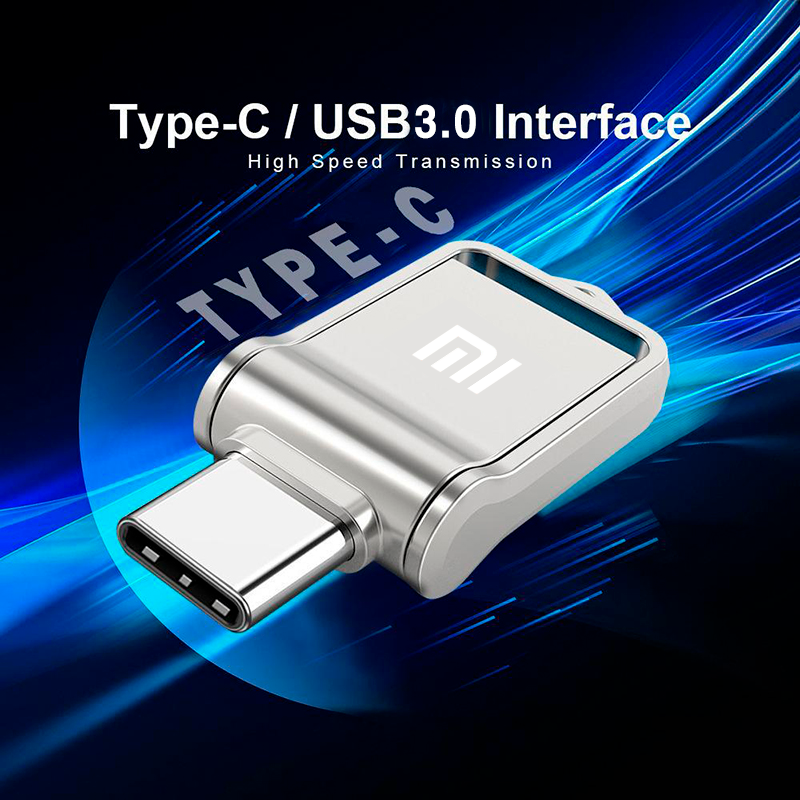 Xiaomi 2IN 1 Usb 3.0 U Disk 2T/1T/512GB/128GB High Speed Computer Dual-Use Dual Interface Metal Flash Memory Type-C Mobile Phone