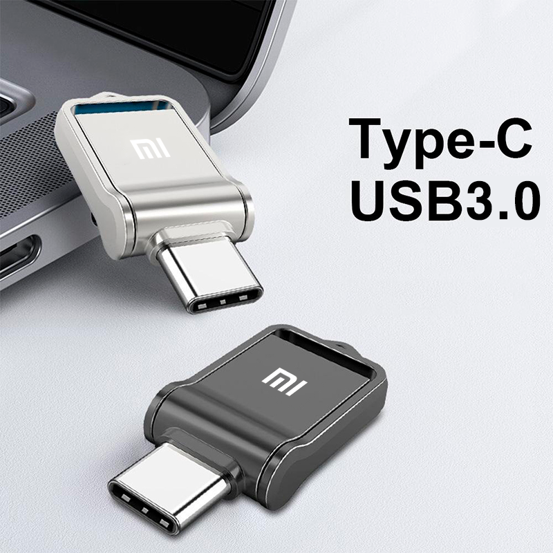 Xiaomi 2IN 1 Usb 3.0 U Disk 2T/1T/512GB/128GB High Speed Computer Dual-Use Dual Interface Metal Flash Memory Type-C Mobile Phone