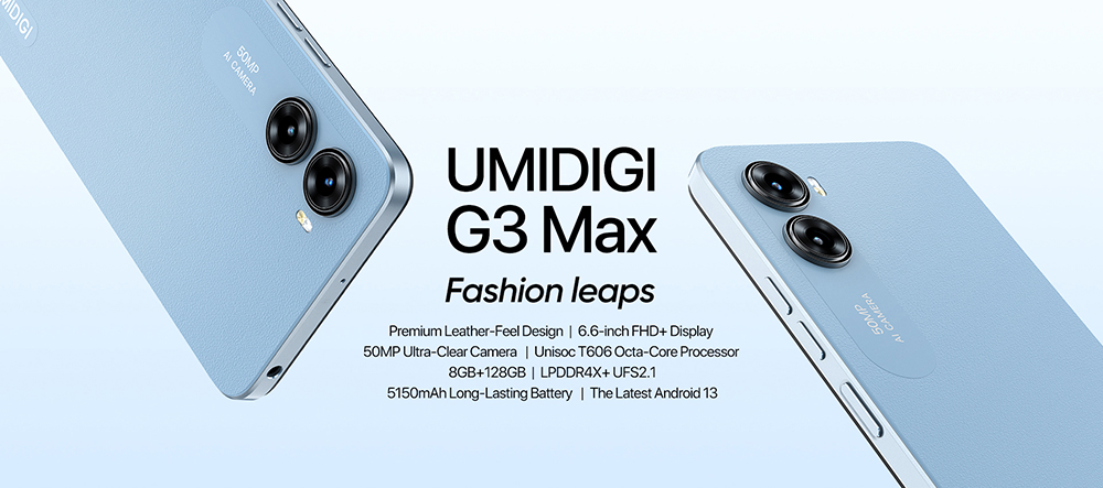 UMIDIGI G3 MAX 8GB+128GB Smartphone Android 13 50MP Camera 5150mAh Battery Dual SIM 4G 10W Quick Charge Portable Cell Phone