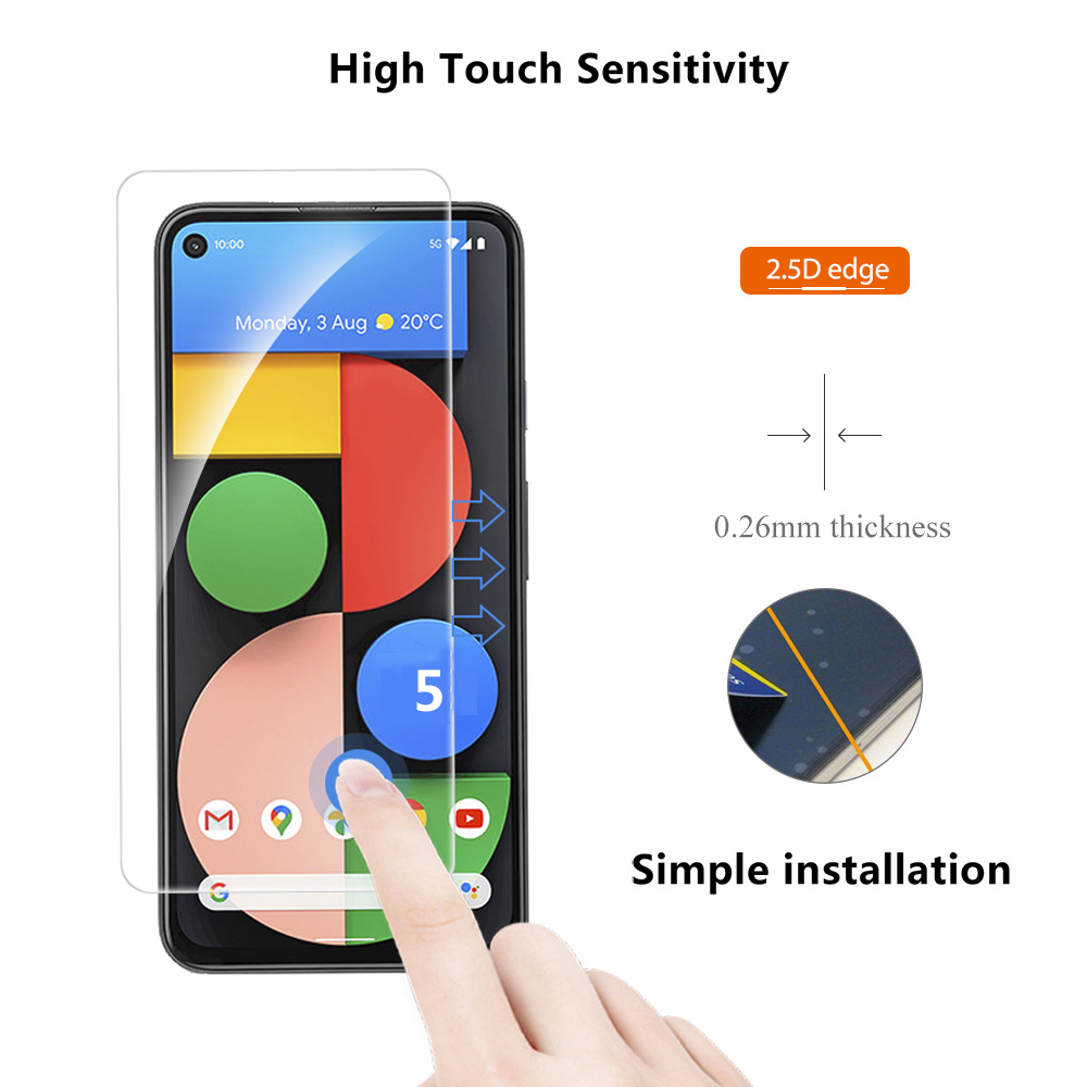 3Pcs Tempered Glass For Google Pixel 5 5A 5G Pixel5 Screen Protector Protective Film Phone Guard 10H Clear Glass