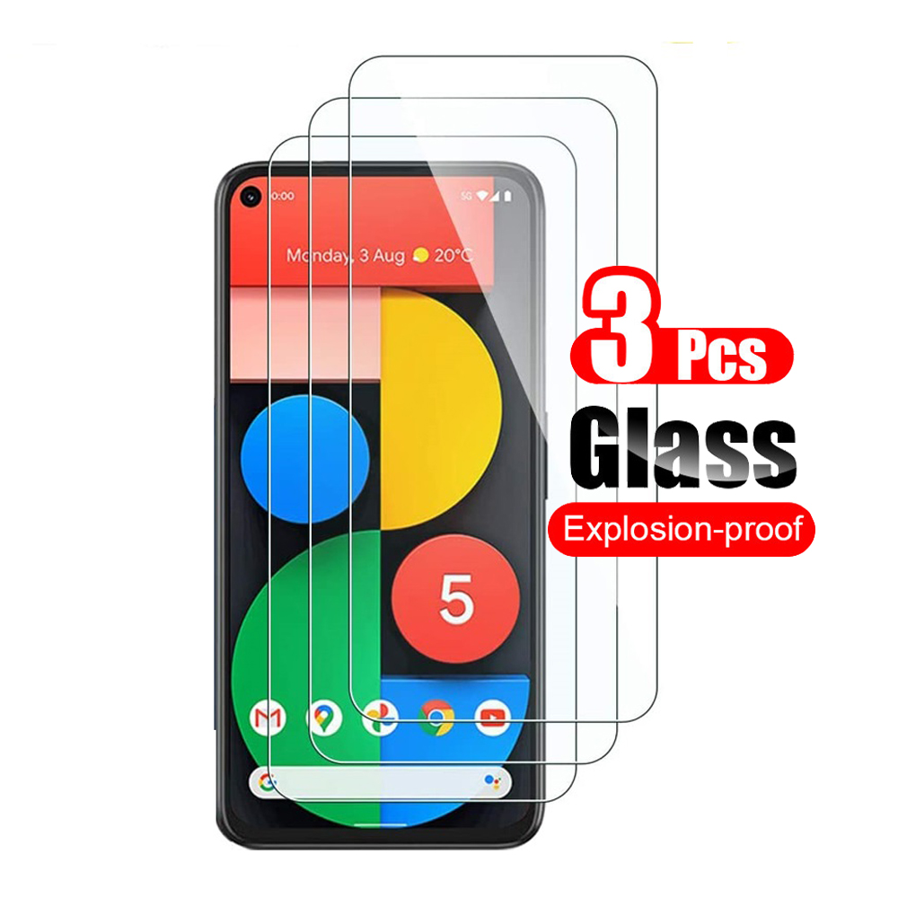 3Pcs Tempered Glass For Google Pixel 5 5A 5G Pixel5 Screen Protector Protective Film Phone Guard 10H Clear Glass