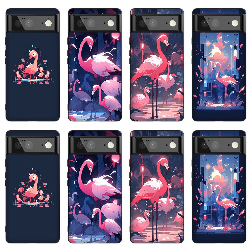 Luxury Flamingo Protection Shell for Google Pixel 7a 7Pro 7 6a 6 6Pro 5 5a 5G 4XL 4 2 3XL 2XL 3 3a 3aXL 4a Soft TPU Phone Case