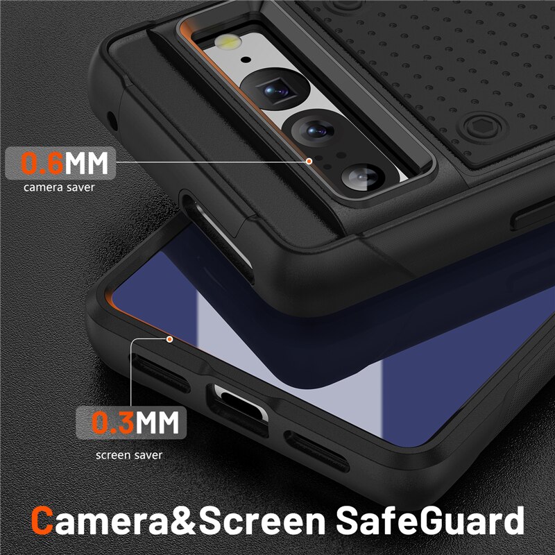 Military Armor Shockproof Heavy Duty Protection Phone Case For Google Pixel 7 Pro Hard Plastic Silicone Bumper Cover For Pixel 7