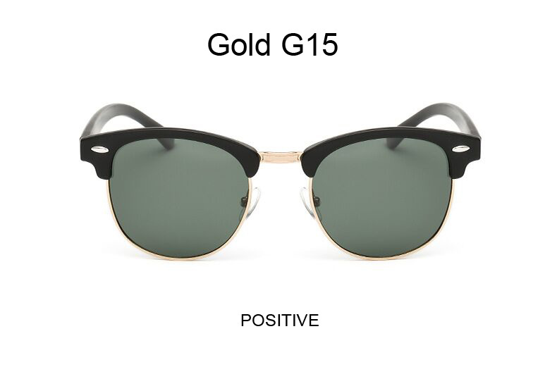 Half Frame Polarized Sunglasses Man Woman Luxury Brand Designer Sun Glasses Male Retro Rivet Mirror Eyewear Metal Gafas De Sol