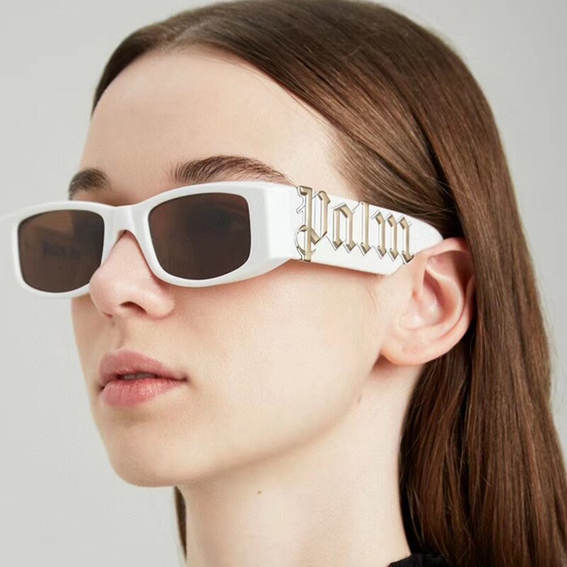 2023 New Punk Style PALM Letters Fashion Sunglasses Black Frame Ins Hip Hop Sun Glasses Unisex for Women Men