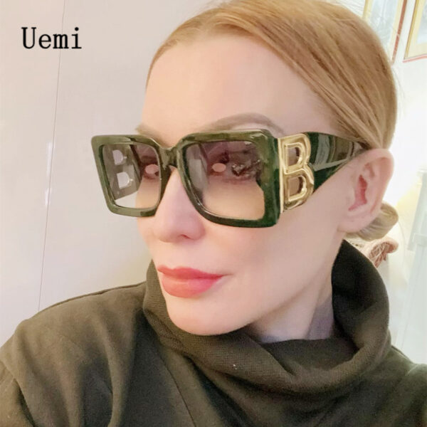 Fashion Designer Square Sunglasses For Women Men Retro Oversized Frame Luxury Sun Glasses Ins Trending Shades UV400 Ladies Eyegl - Image 2