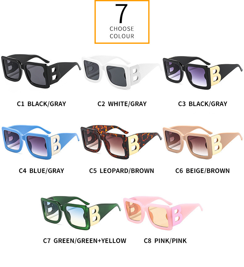 Fashion Designer Square Sunglasses For Women Men Retro Oversized Frame Luxury Sun Glasses Ins Trending Shades UV400 Ladies Eyegl