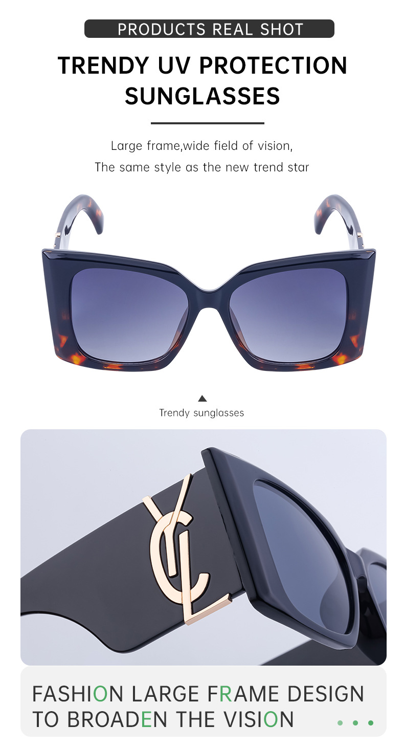 New Oversized Square Sunglasses Goggle 2023 Women Men Luxury Brand Designer Cat Eye Sun Glasses Fashion Big Frame Eyewear UV400