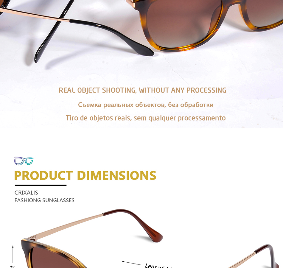 CRIXALIS Vintage Women's Sunglasses Polarized Classic Anti Glare Driving Sun Glasses For Men Luxury Brand Designer Shades Female