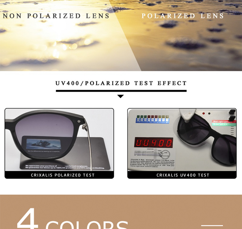 CRIXALIS Vintage Women's Sunglasses Polarized Classic Anti Glare Driving Sun Glasses For Men Luxury Brand Designer Shades Female