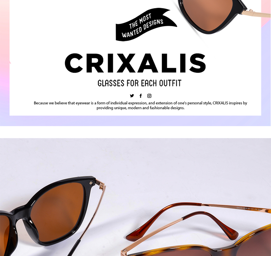 CRIXALIS Vintage Women's Sunglasses Polarized Classic Anti Glare Driving Sun Glasses For Men Luxury Brand Designer Shades Female