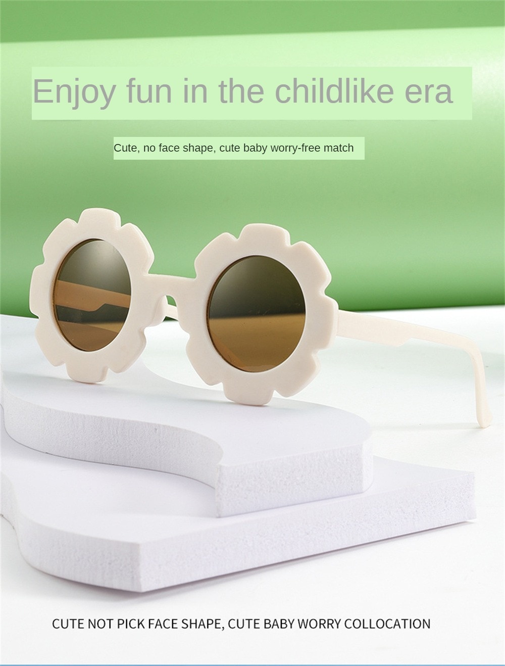 Sun Flower Sunglasses For Children Round Summer Travel Shades Boys Girls Lovely Eyewear Kids Baby UV Protection Oculos De Sol