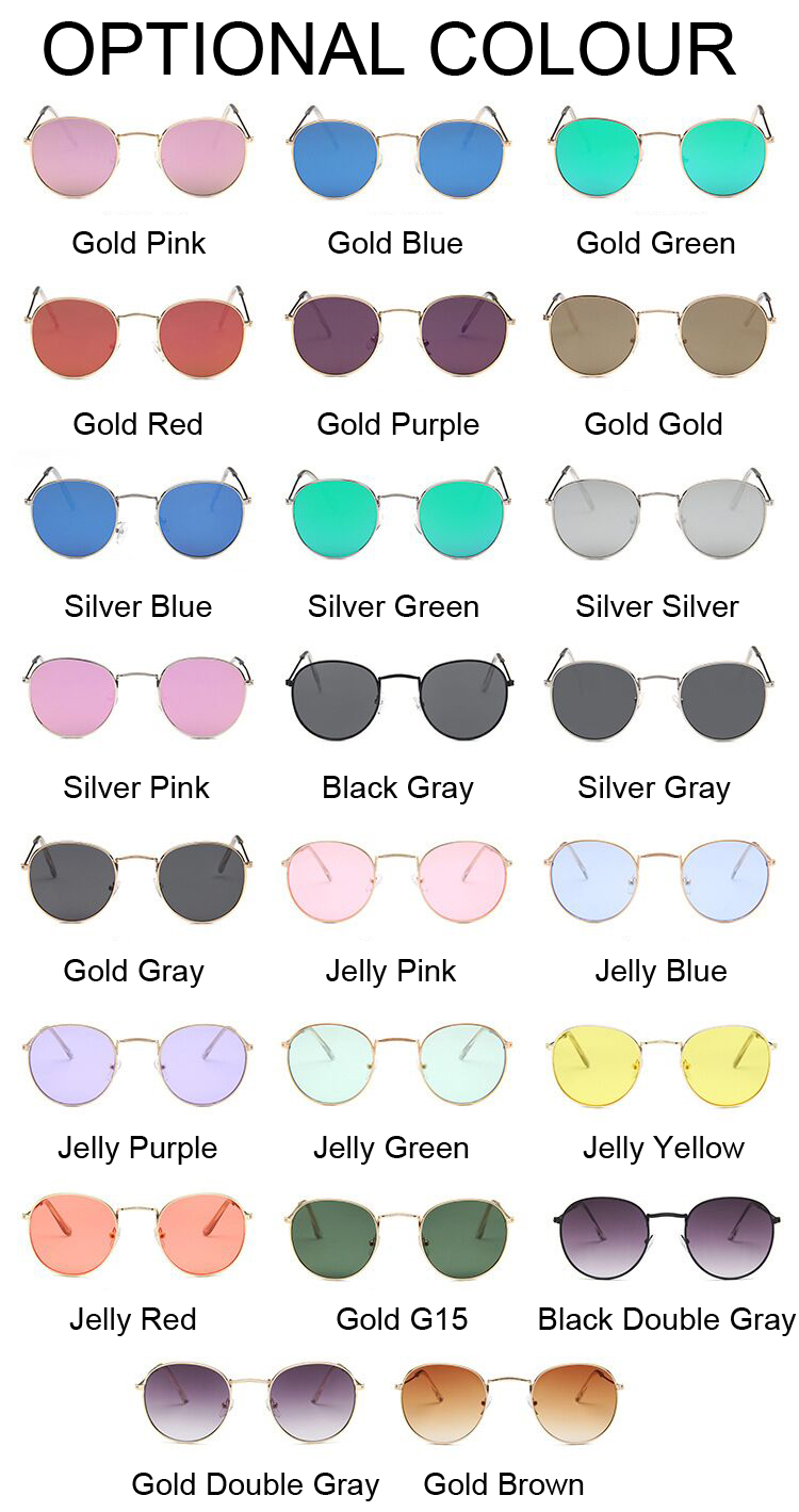 Vintage Small Round Sunglasses Woman Classic Retro Brand Design Sun Glasses Male Mirror Fashion Female Shades Lunette De Soleil