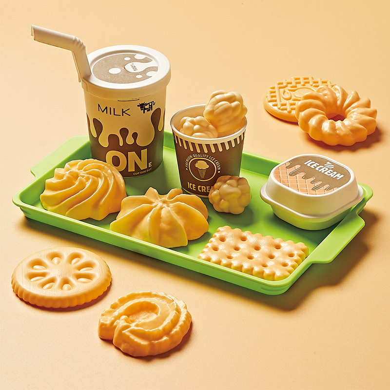 Kids Kitchen Toy Pretends Play Cooking Food Game Hamburger Pizza Snack Fruit Vegetable Simulation Food Set Of Toy For Girls Boys